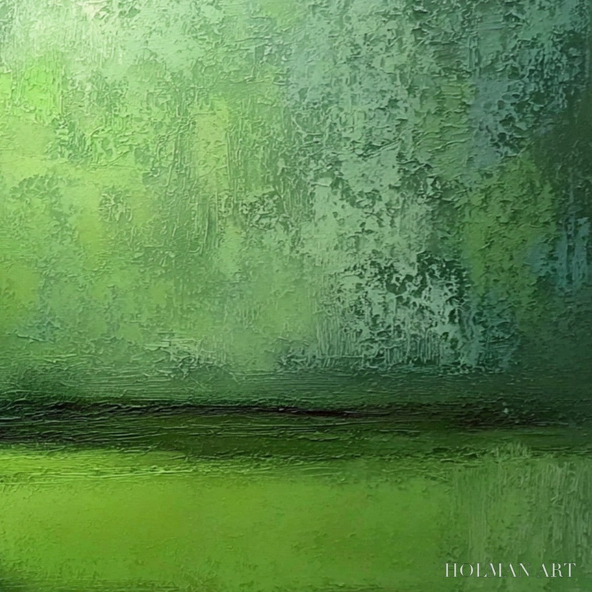 HOLMAN ART Verdant Horizon – Large Textured Green Abstract Landscape Painting - image 5