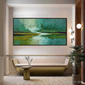 HOLMAN ART Verdant Horizon – Textured Abstract Landscape Painting in Green and Gold - image 2
