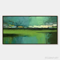 HOLMAN ART Emerald Reflections – Textured Wabi Sabi Abstract Landscape Painting - image 1