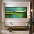 HOLMAN ART Emerald Reflections – Textured Wabi Sabi Abstract Landscape Painting - image 2