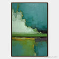 HOLMAN ART Verdant Horizon – Vertical Textured Abstract Landscape Oil Painting - image 1