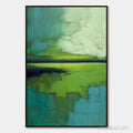 HOLMAN ART Verdant Horizon – Textured Abstract Green Landscape Painting - image 1