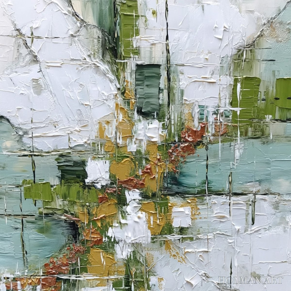 HOLMAN ART Verdant Echo – Textured Abstract Painting in Earth Tones - image 3