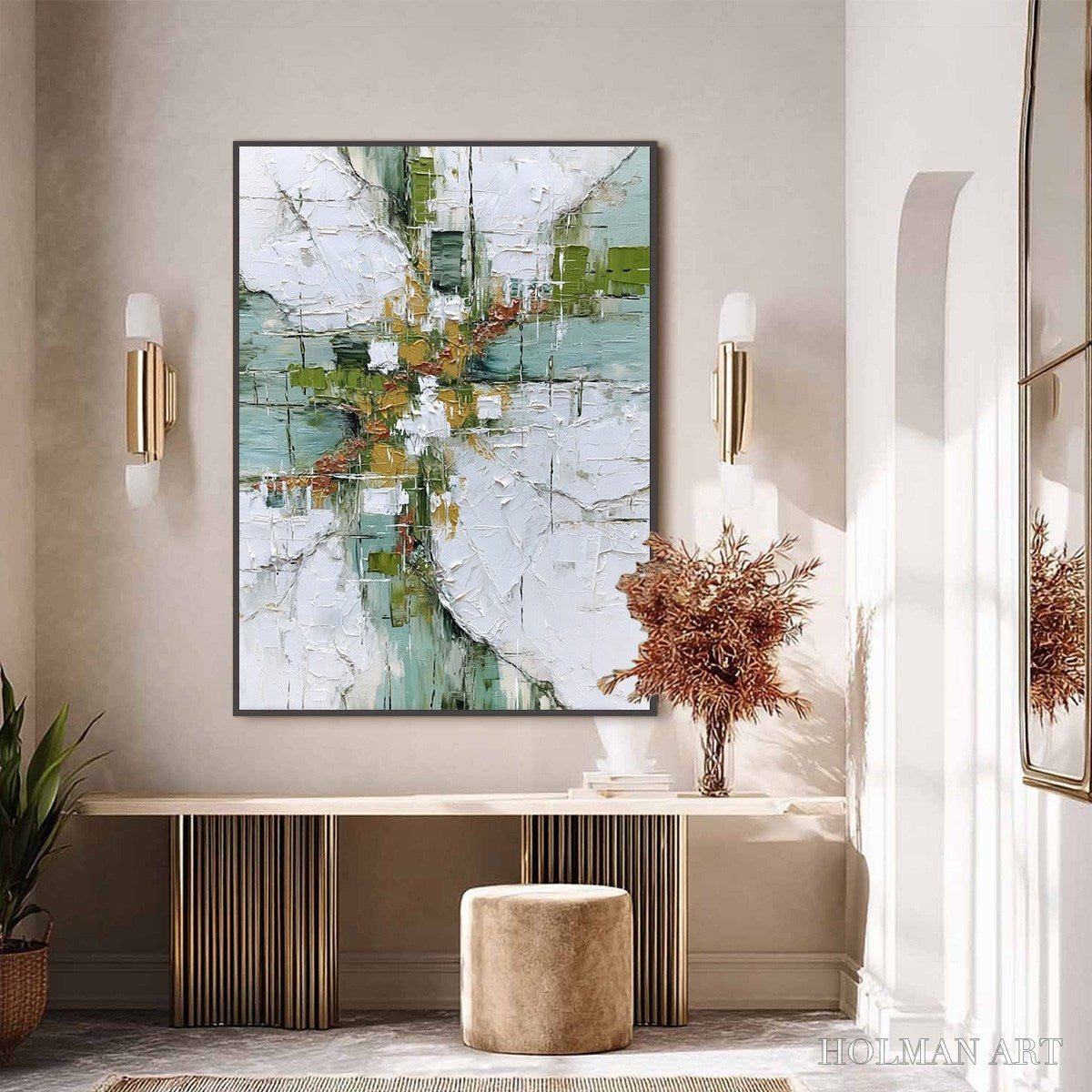 HOLMAN ART Verdant Echo – Textured Abstract Painting in Earth Tones - image 6