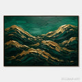 HOLMAN ART Emerald Crests – Heavy Texture Abstract Green and Gold Landscape Painting - image 1