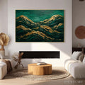 HOLMAN ART Emerald Crests – Heavy Texture Abstract Green and Gold Landscape Painting - image 2