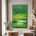 HOLMAN ART Verdant Flight – Textured Green Landscape Painting of a Serene Marsh - image 2