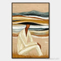 HOLMAN ART Earthen Repose – Textured Abstract Figurative Painting for Modern Decor - image 1