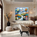 HOLMAN ART Village of Eyes – Colorful Abstract Figurative Cityscape Painting - image 2