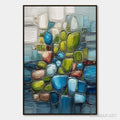 HOLMAN ART Riverbed Gems – Textured Vertical Abstract Impasto - image 1