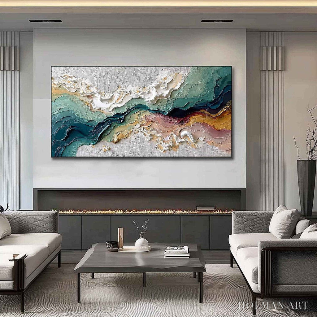 HOLMAN ART Terraflux – Large Abstract Landscape Heavy Texture Palette Knife Painting - image 4