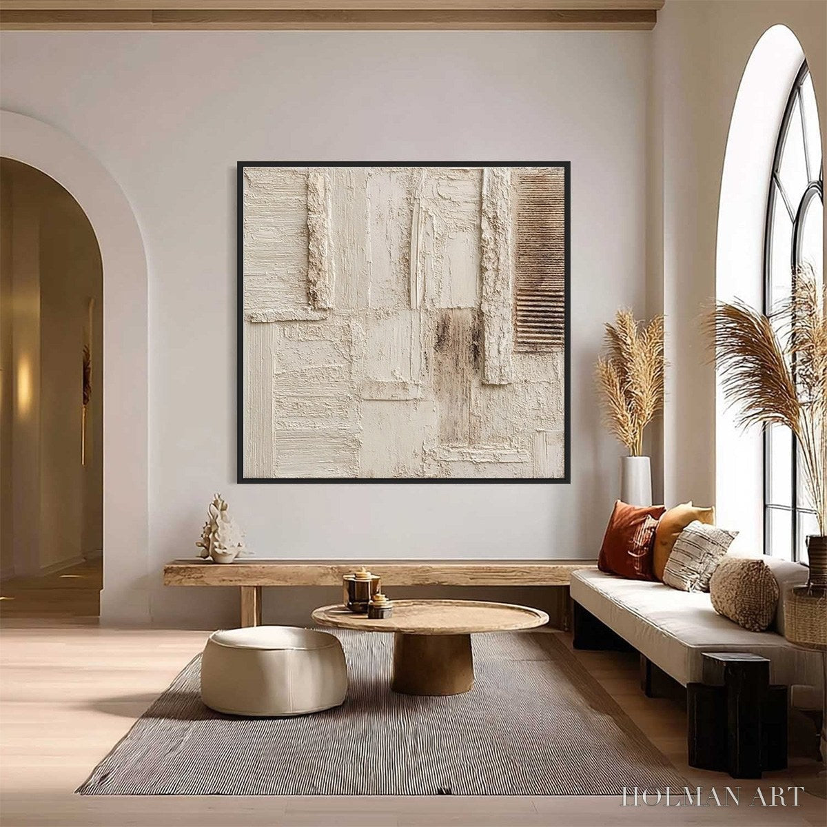 HOLMAN ART Strata – Textured Wabi Sabi Abstract Painting in Neutral Tones - image 2