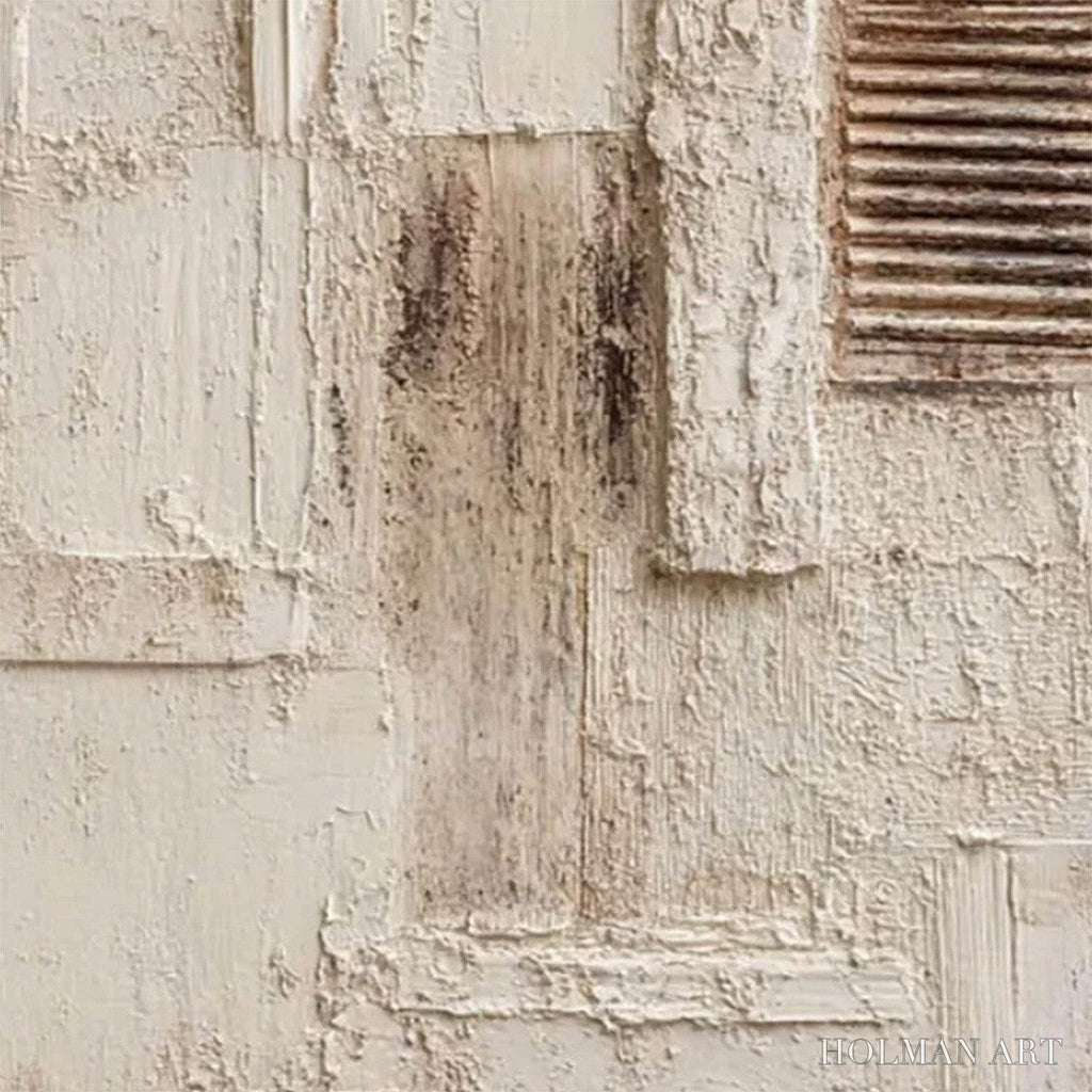 HOLMAN ART Strata – Textured Wabi Sabi Abstract Painting in Neutral Tones - image 3