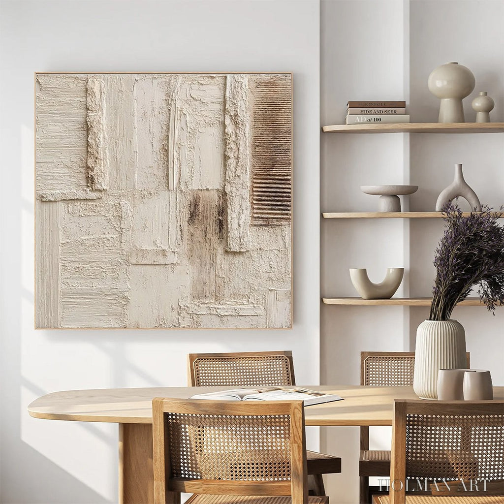 HOLMAN ART Strata – Textured Wabi Sabi Abstract Painting in Neutral Tones - image 6