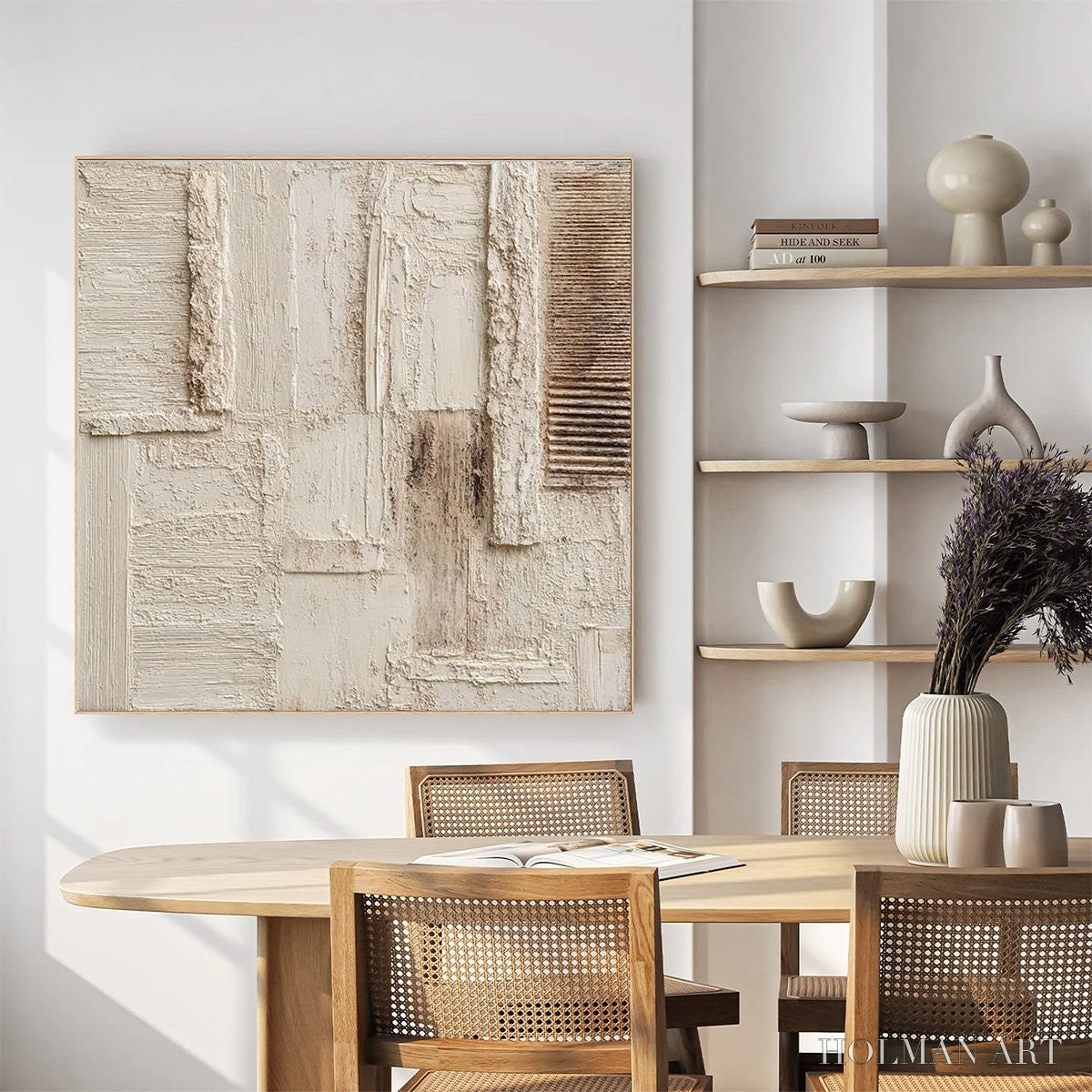 HOLMAN ART Strata – Textured Wabi Sabi Abstract Painting in Neutral Tones - image 6