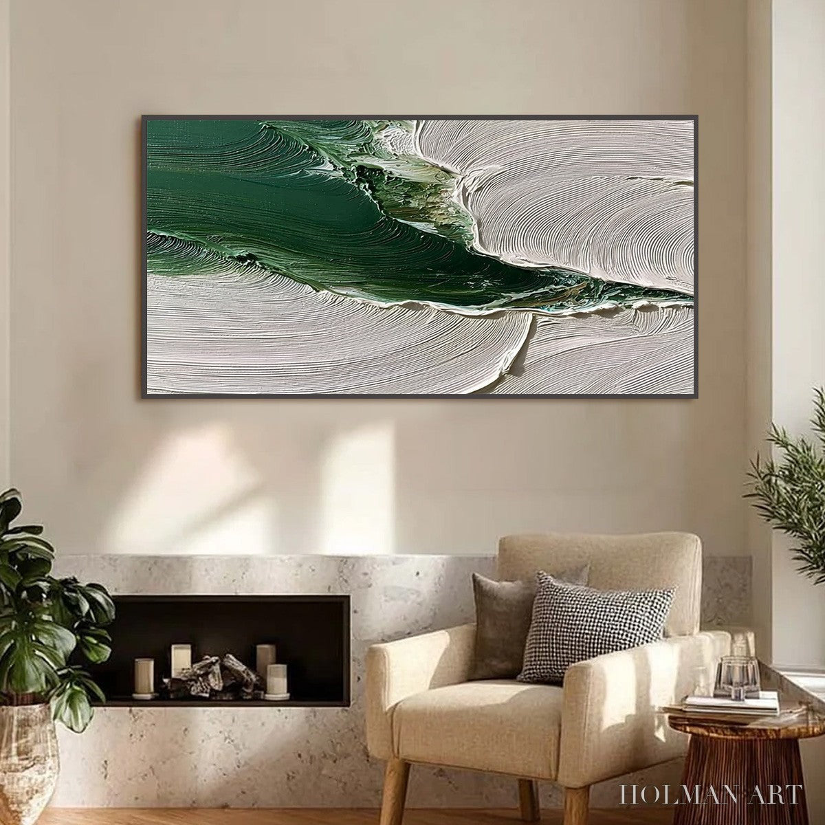 HOLMAN ART Verdant Rift – Heavy Texture Abstract Landscape Oil Painting - image 2