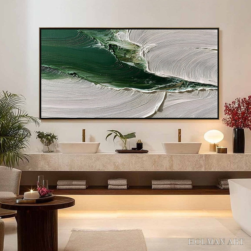 HOLMAN ART Verdant Rift – Heavy Texture Abstract Landscape Oil Painting - image 4