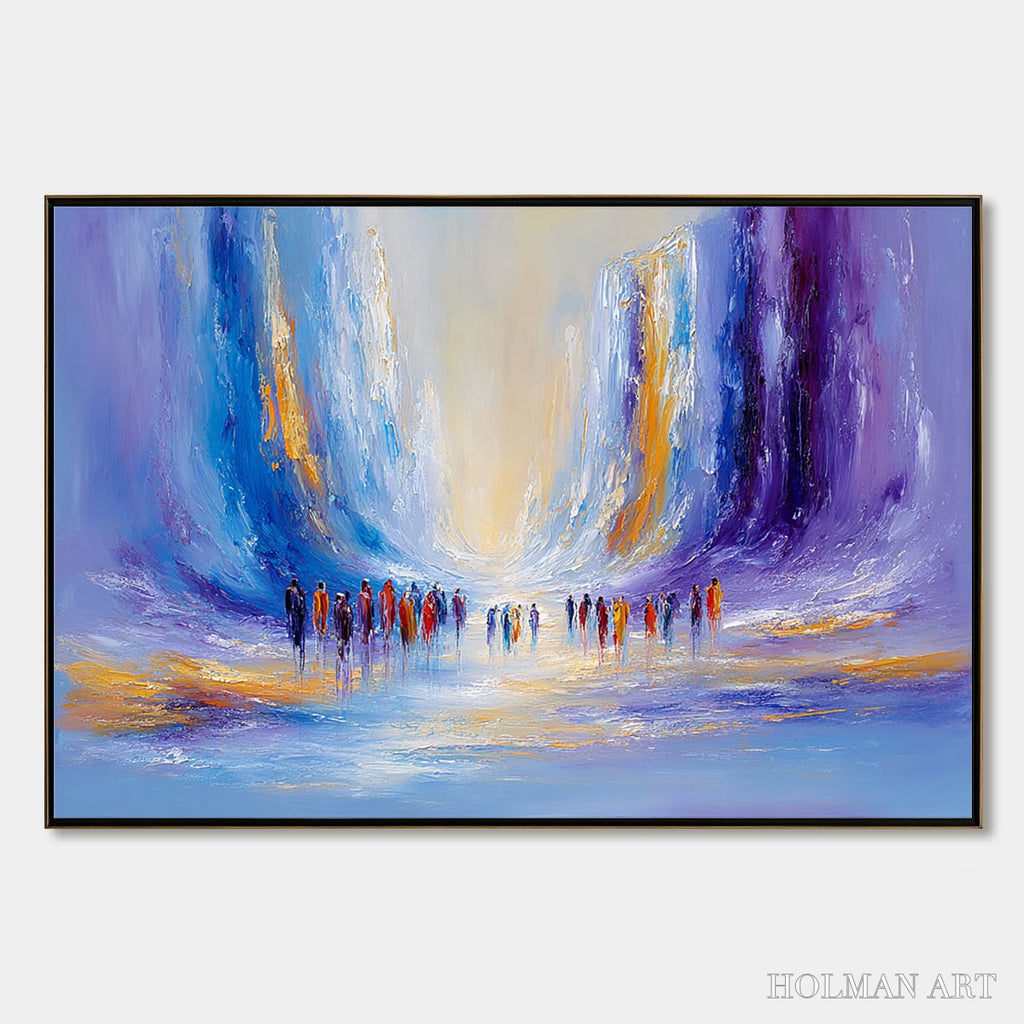 HOLMAN ART Convergence – Large Colorful Abstract Figurative Oil Painting - image 1