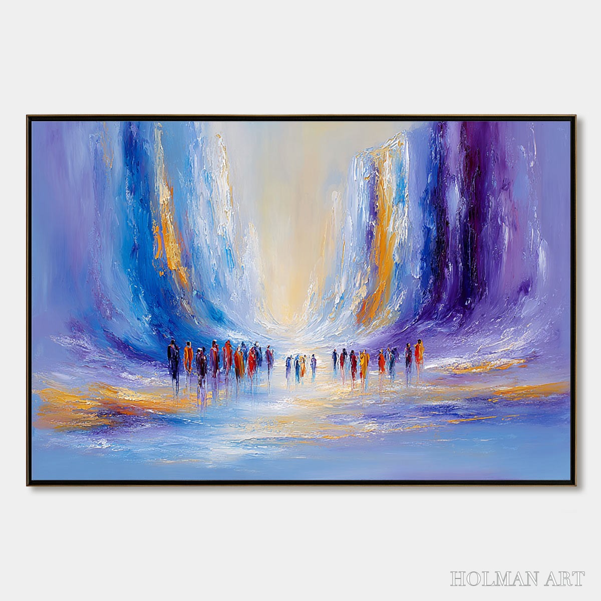 HOLMAN ART Convergence – Large Colorful Abstract Figurative Oil Painting - image 1