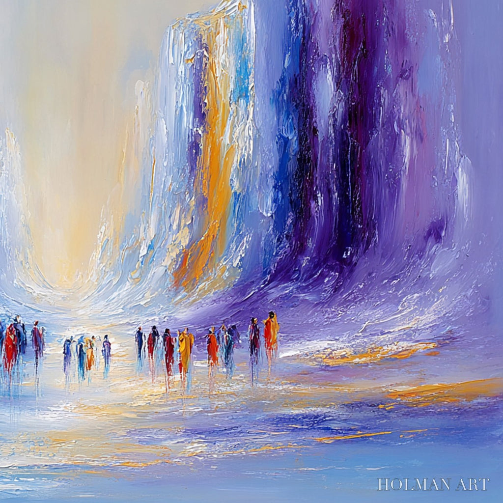 HOLMAN ART Convergence – Large Colorful Abstract Figurative Oil Painting - image 3
