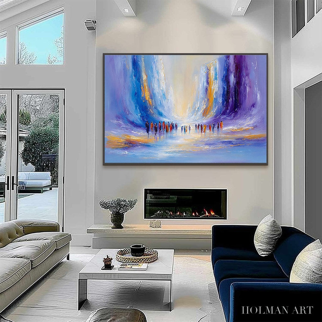 HOLMAN ART Convergence – Large Colorful Abstract Figurative Oil Painting - image 4