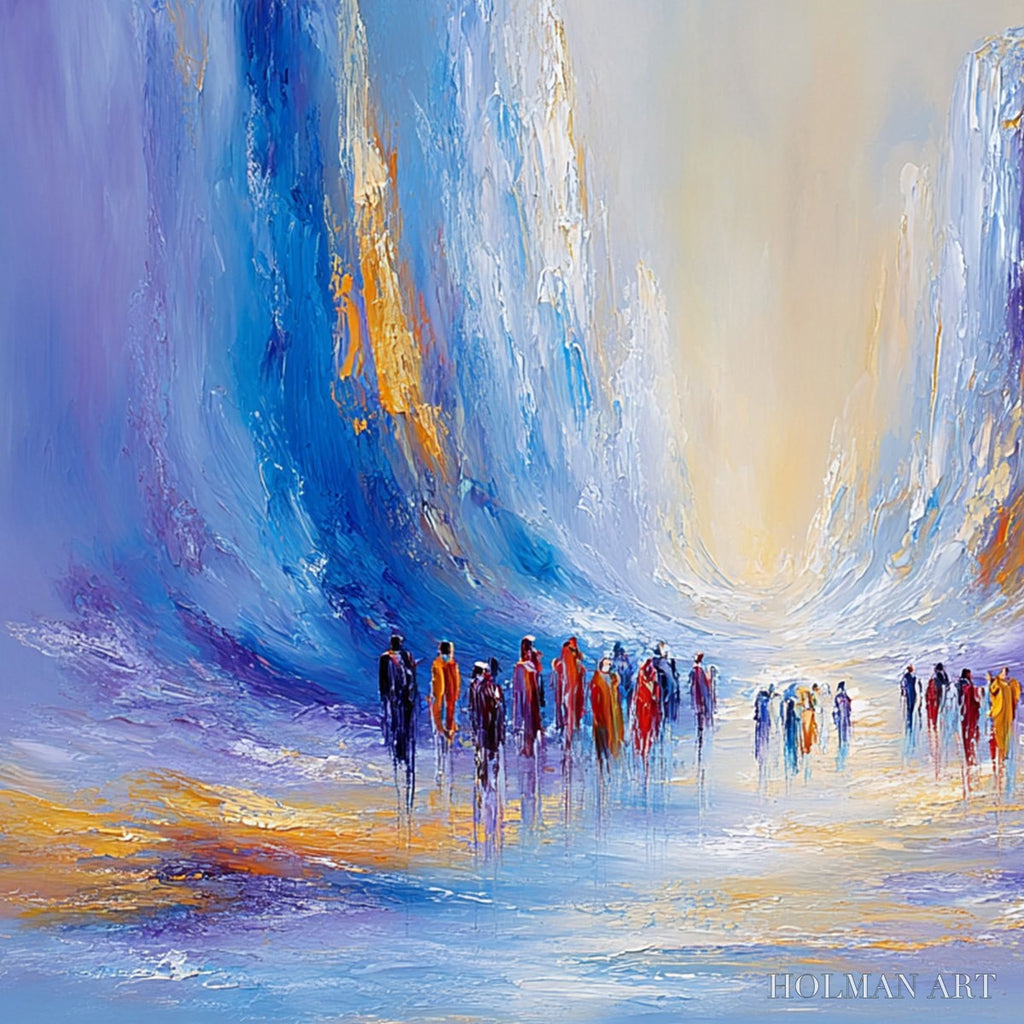 HOLMAN ART Convergence – Large Colorful Abstract Figurative Oil Painting - image 5