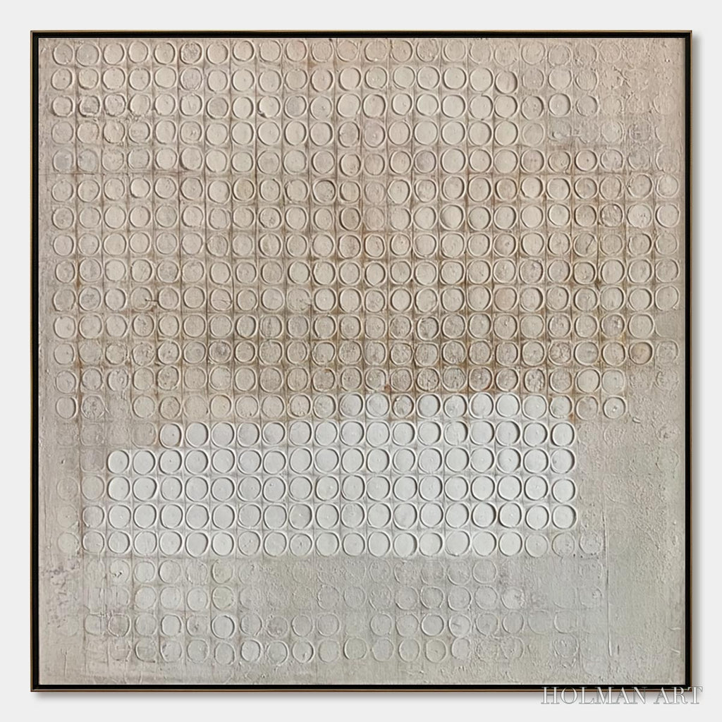 HOLMAN ART Silent Rhythm – Textured Wabi Sabi Abstract Painting in Neutral Tones - image 1