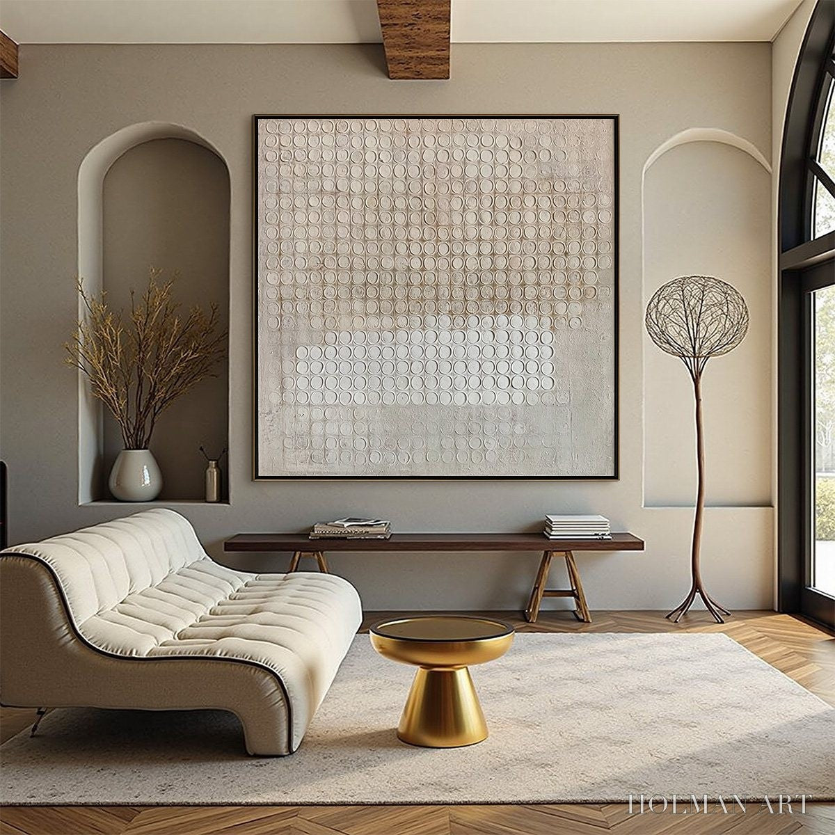 HOLMAN ART Silent Rhythm – Textured Wabi Sabi Abstract Painting in Neutral Tones - image 4