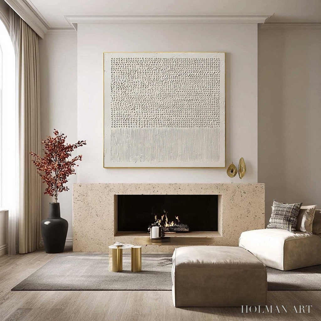 HOLMAN ART Codex of Calm – Large Square Textured Wabi Sabi Abstract Painting - image 2