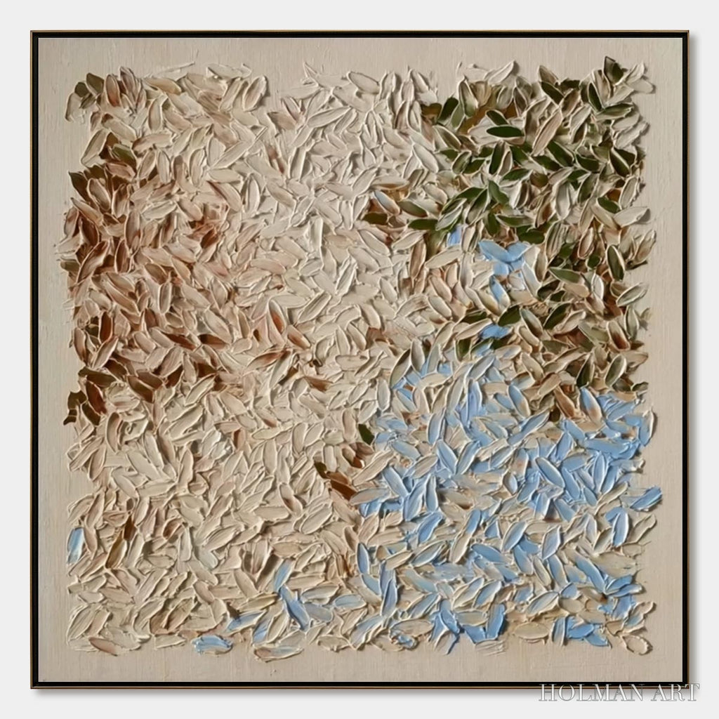HOLMAN ART Earth'S Mosaic – Textured Wabi Sabi Abstract Landscape Oil Painting - image 1