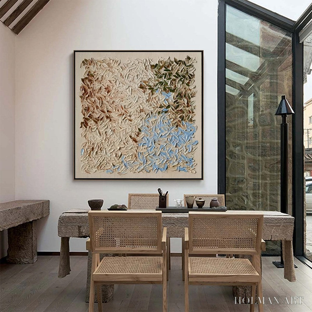 HOLMAN ART Earth'S Mosaic – Textured Wabi Sabi Abstract Landscape Oil Painting - image 2