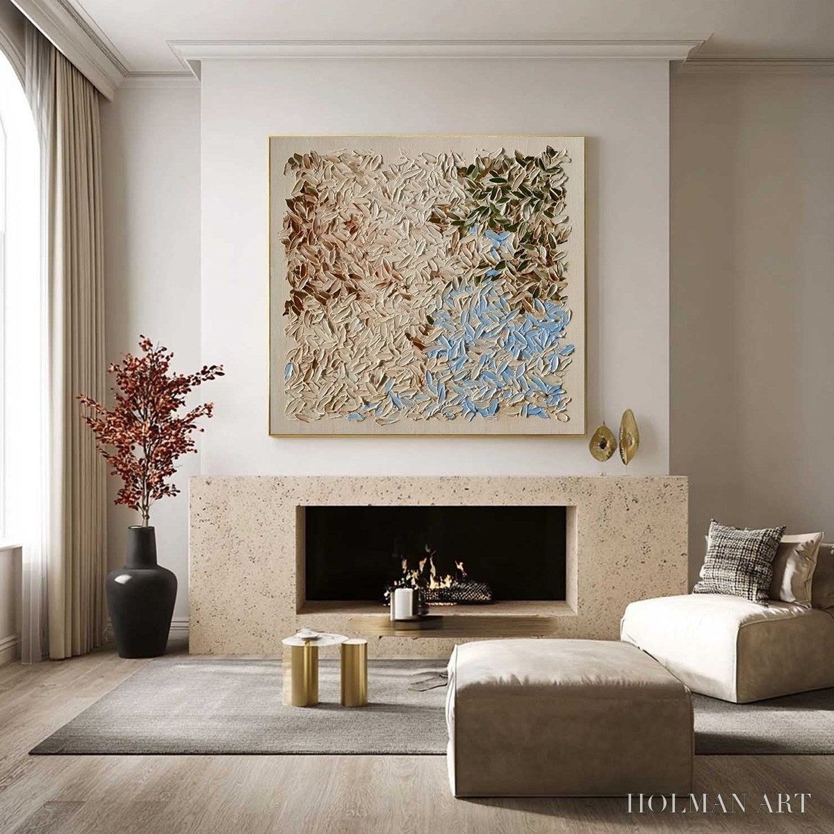 HOLMAN ART Earth'S Mosaic – Textured Wabi Sabi Abstract Landscape Oil Painting - image 6