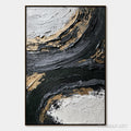 HOLMAN ART Kintsugi Rift – Textured Wabi Sabi Abstract Painting in Black and Gold - image 1