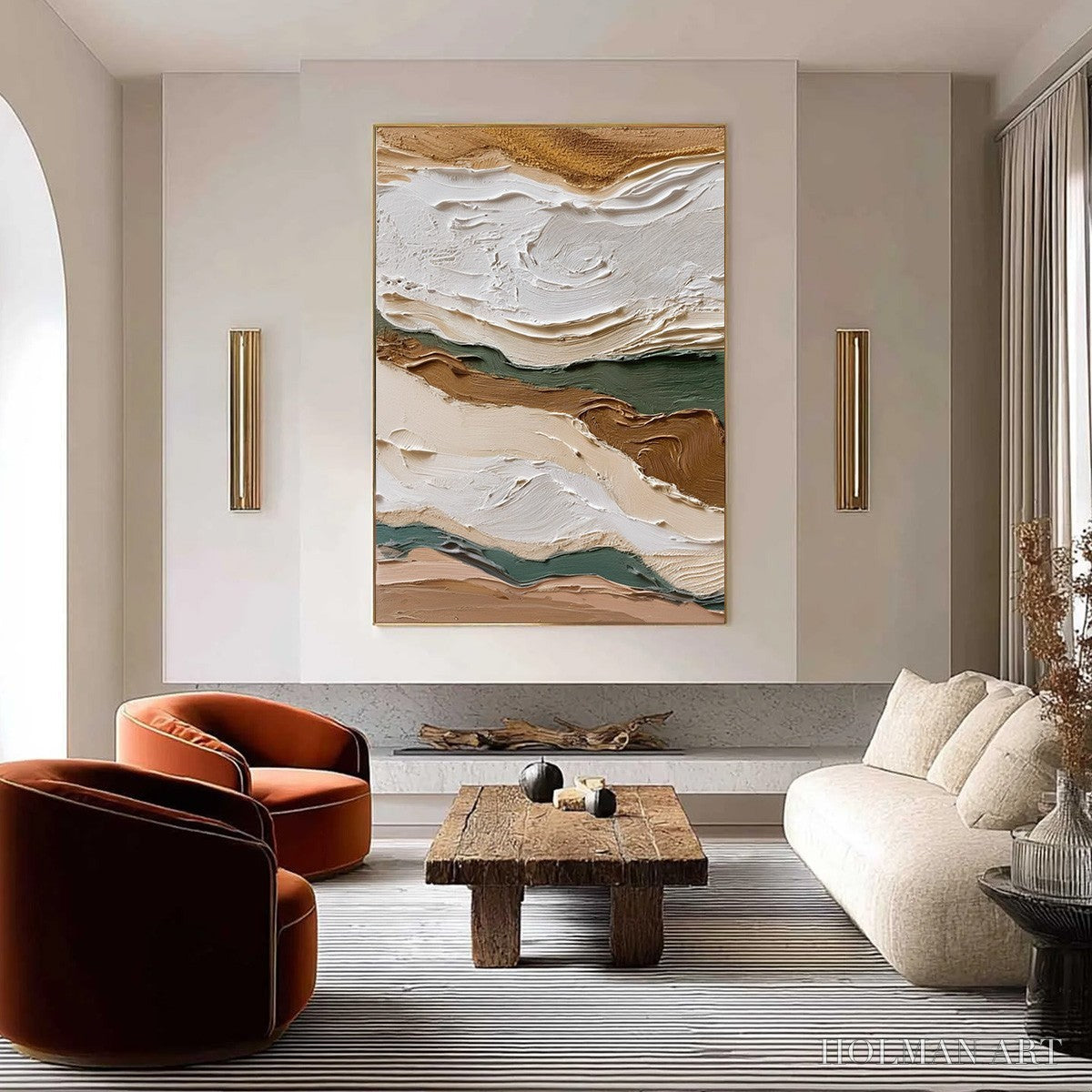HOLMAN ART Terra Veins – Textured Wabi Sabi Abstract Earth Landscape Painting - image 2