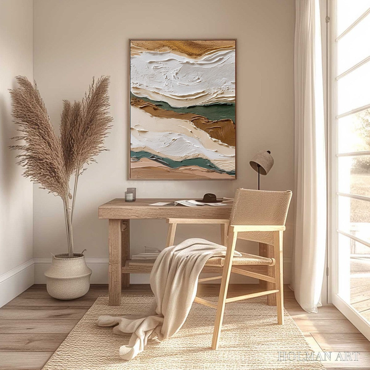 HOLMAN ART Terra Veins – Textured Wabi Sabi Abstract Earth Landscape Painting - image 6