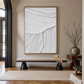 HOLMAN ART Serene Rift – Large Textured White Minimalist Abstract Painting - image 2