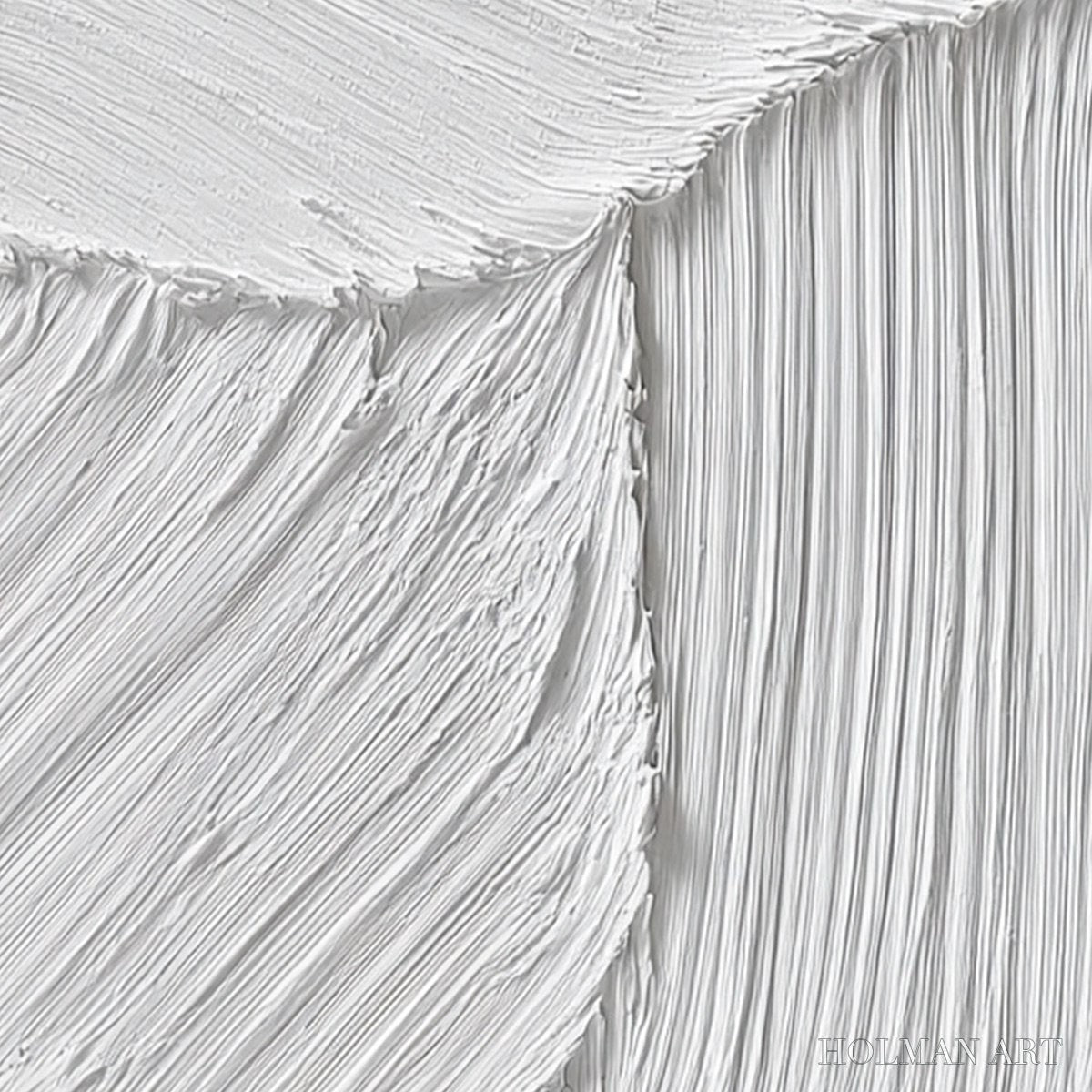 HOLMAN ART Serene Rift – Large Textured White Minimalist Abstract Painting - image 3