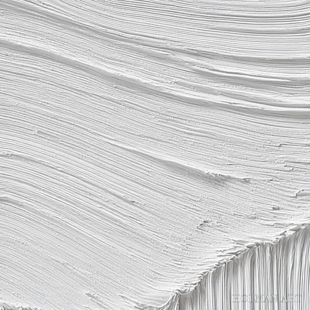 HOLMAN ART Serene Rift – Large Textured White Minimalist Abstract Painting - image 5