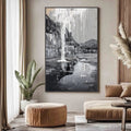 HOLMAN ART Echo Chamber – Monochromatic Industrial Abstract Landscape Painting - image 2