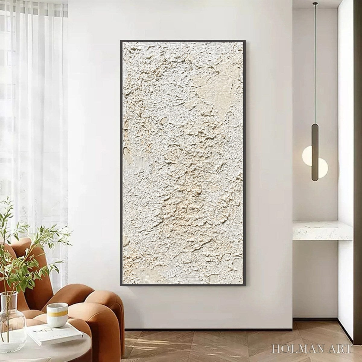 HOLMAN ART Terra Blanca – Heavy Texture Minimalist Wabi Sabi Painting - image 2