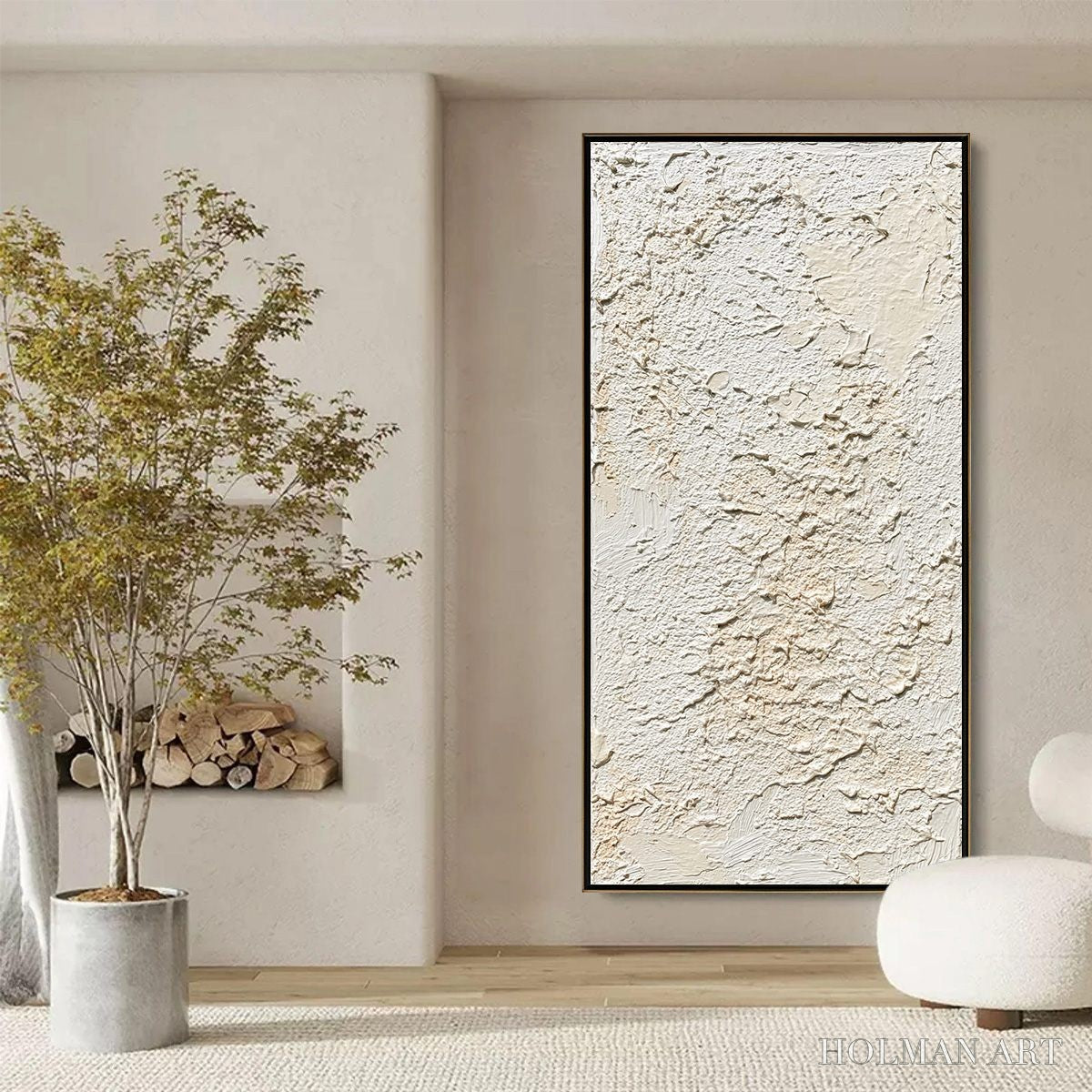 HOLMAN ART Terra Blanca – Heavy Texture Minimalist Wabi Sabi Painting - image 6