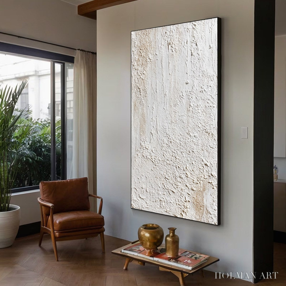 HOLMAN ART Terra Alba – Textured Wabi Sabi Minimalist Abstract Painting - image 6