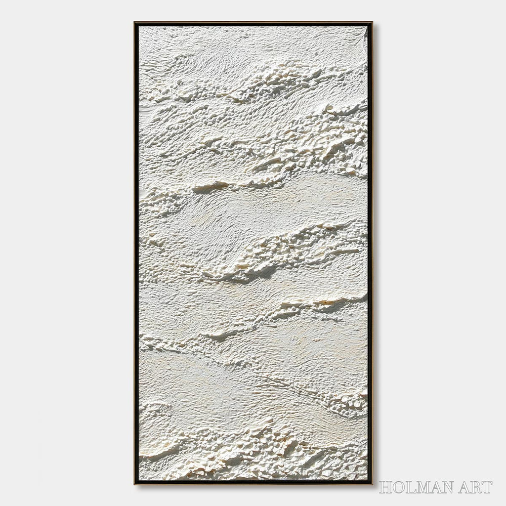 HOLMAN ART Terra Blanca – Minimalist Wabi Sabi Textured Abstract Painting - image 1