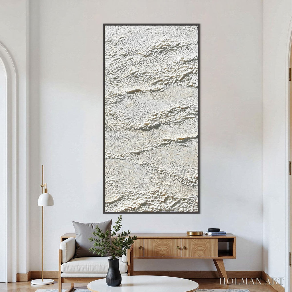 HOLMAN ART Terra Blanca – Minimalist Wabi Sabi Textured Abstract Painting - image 2