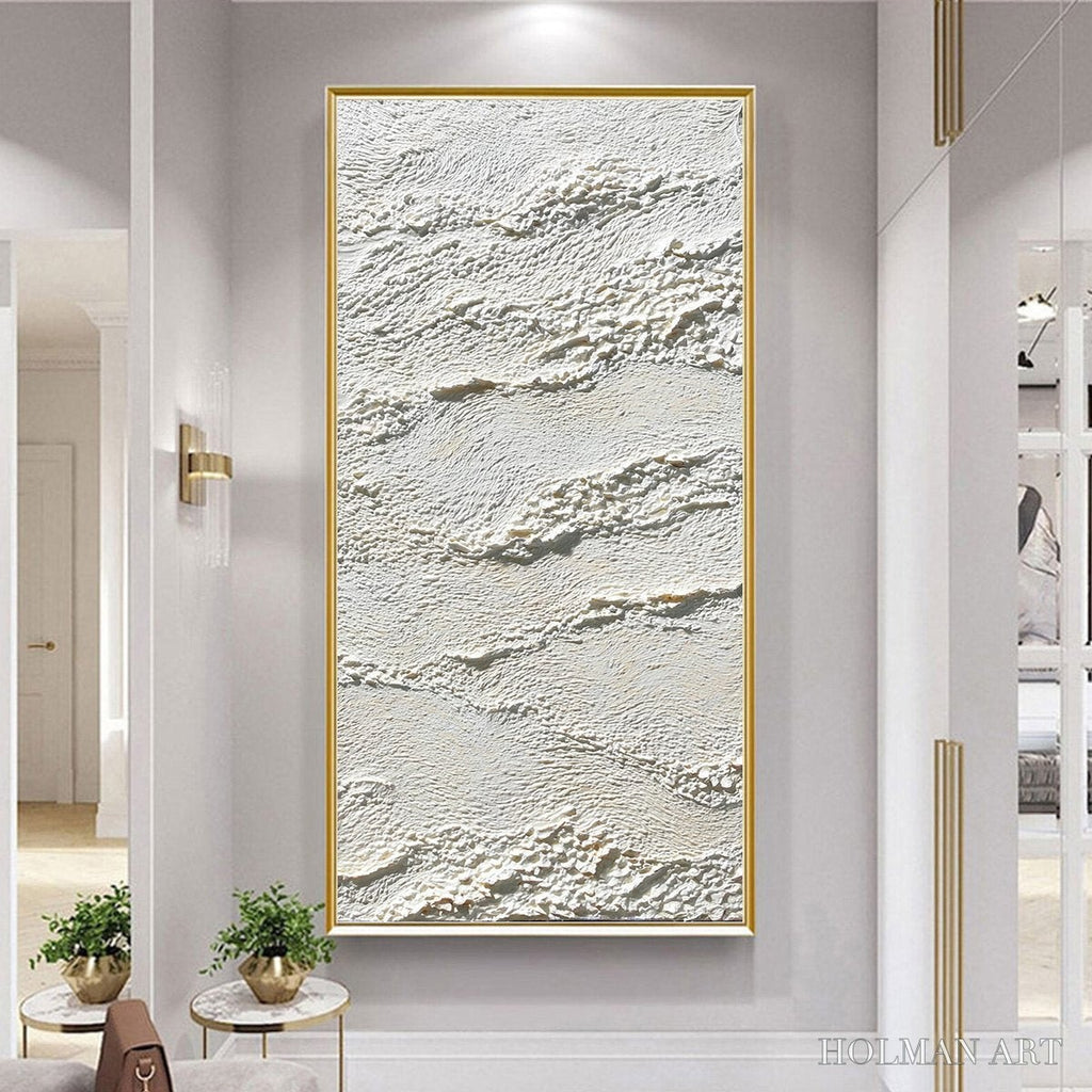 HOLMAN ART Terra Blanca – Minimalist Wabi Sabi Textured Abstract Painting - image 4
