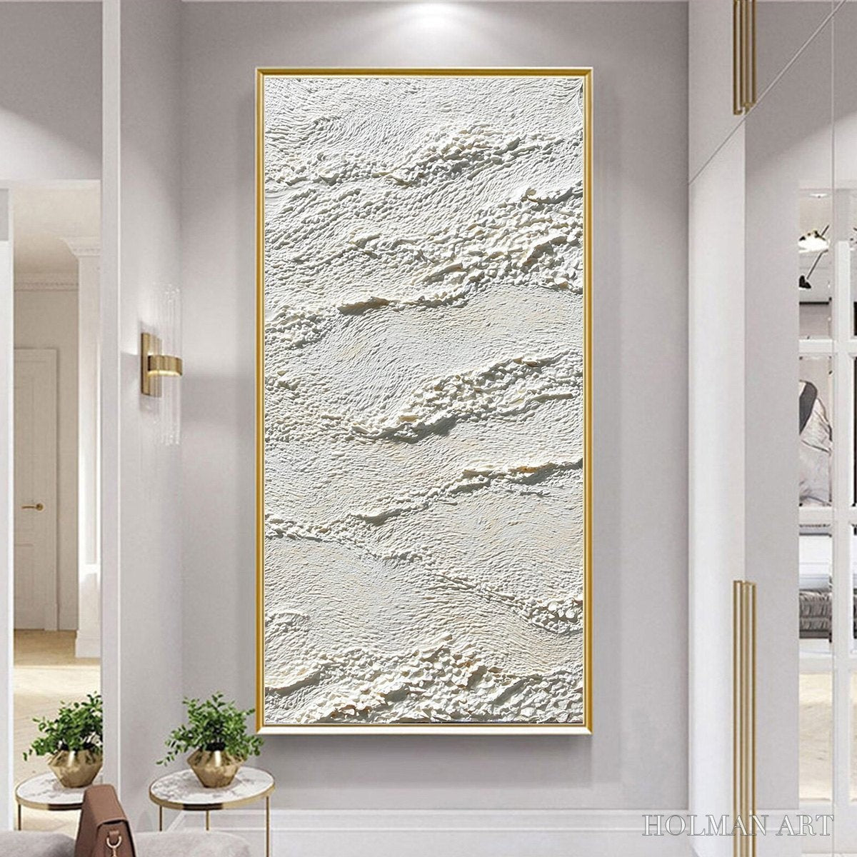 HOLMAN ART Terra Blanca – Minimalist Wabi Sabi Textured Abstract Painting - image 4