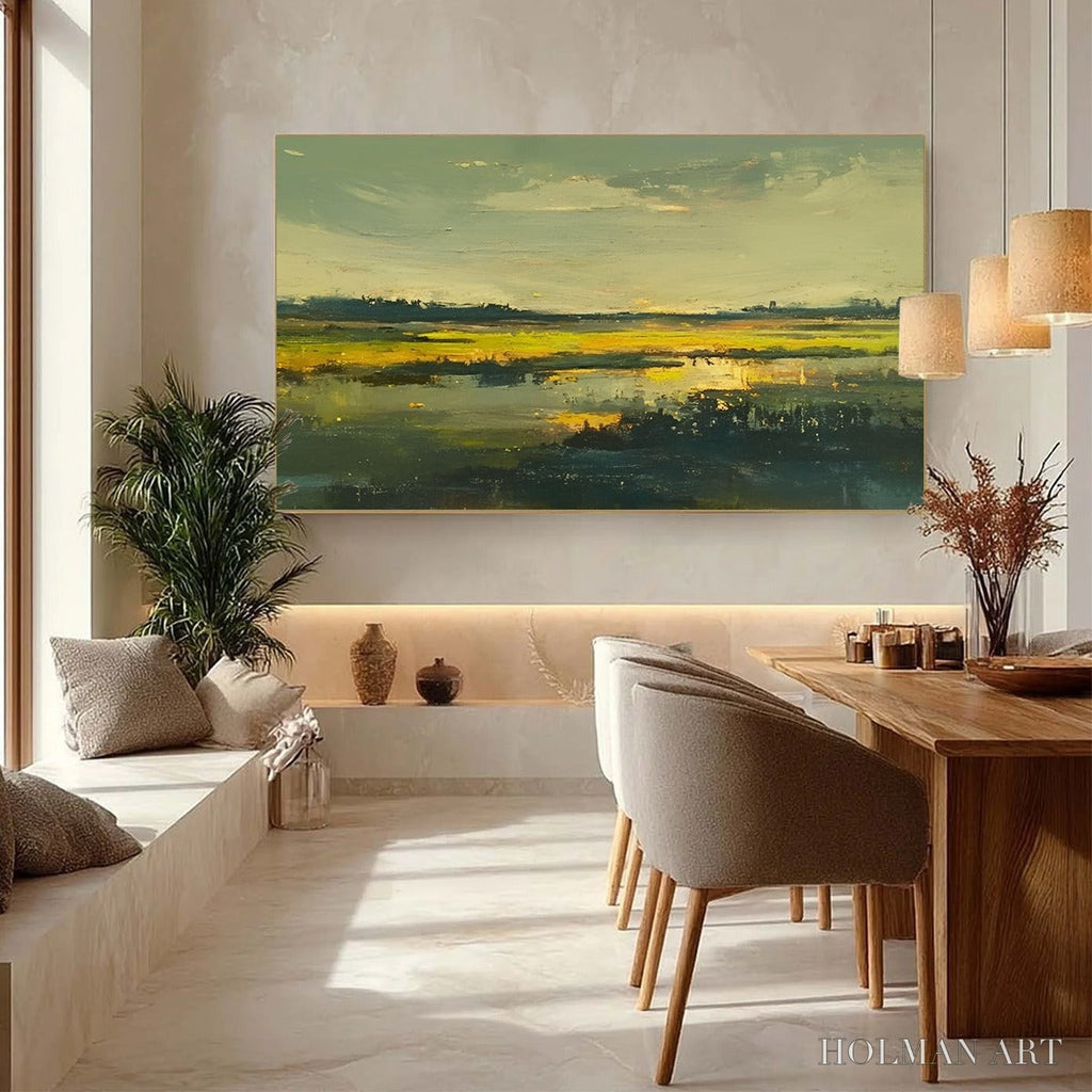 HOLMAN ART Golden Marsh – Abstract Impressionist Landscape Painting - image 4