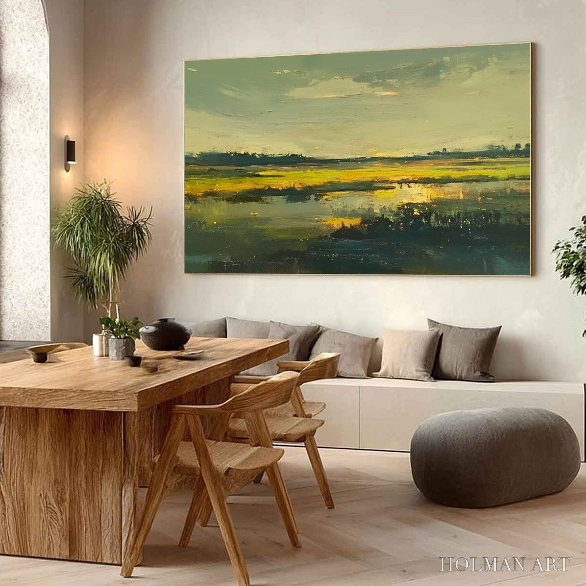 HOLMAN ART Golden Marsh – Abstract Impressionist Landscape Painting - image 5
