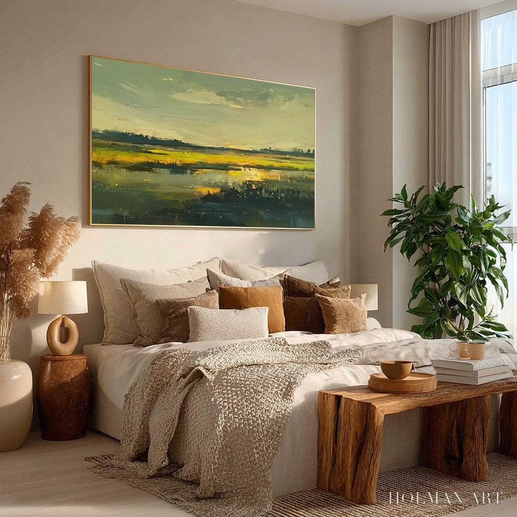 HOLMAN ART Golden Marsh – Abstract Impressionist Landscape Painting - image 6