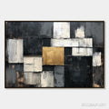 HOLMAN ART Golden Intersection – Textured Abstract Geometric Oil Painting - image 1